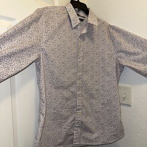 Nick Graham’s Men's White and Black Patterned Shirt